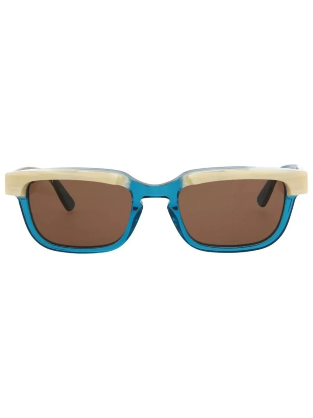 New Gucci Women's Sunglasses Square Rectangle Acetate Frame Mens Blue Blue Brown